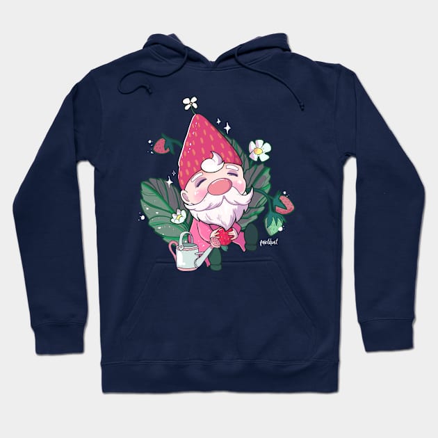 Strawberry Gnome Hoodie by paintdust